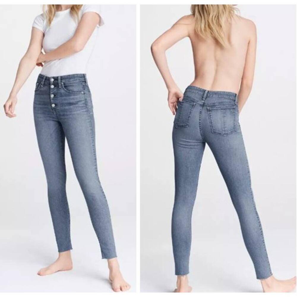 RAG & BONE Nina‎ High Rise Skinny Button Fly Jeans Fire Island Wash Women's 28